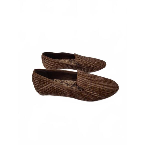 Birdies The Starling Loafer Brown Mahogany Raffia Brown Size 8 Slip On Flats - Picture 3 of 10